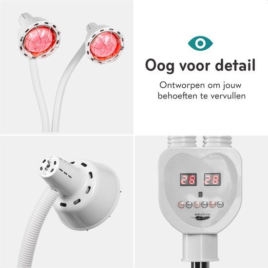 Soft & Silky Infrarotlampe 2 Köpfe - drehbar - Infrarot - Therapie - Decke - Lampe - Heizpaneel - Heizung