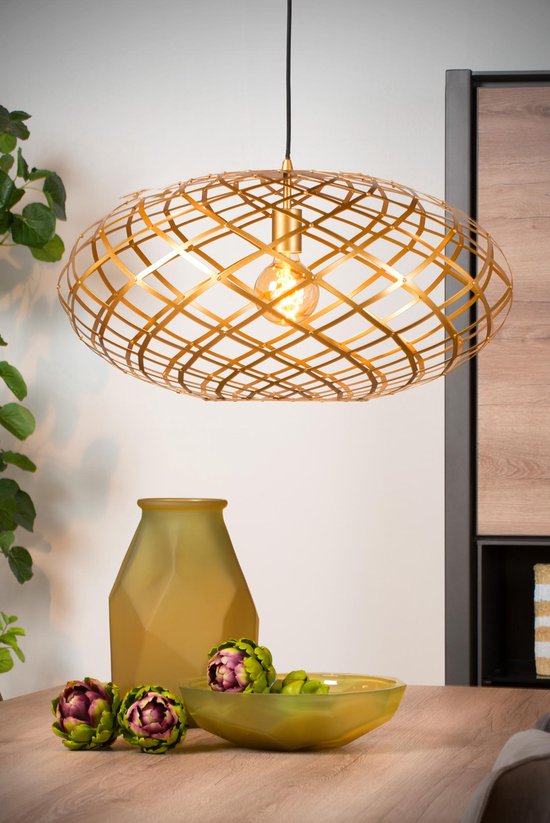 Lucide WOLFRAM – Hängeleuchte – Ø 65 cm – 1xE27 – Mattgold / Messing