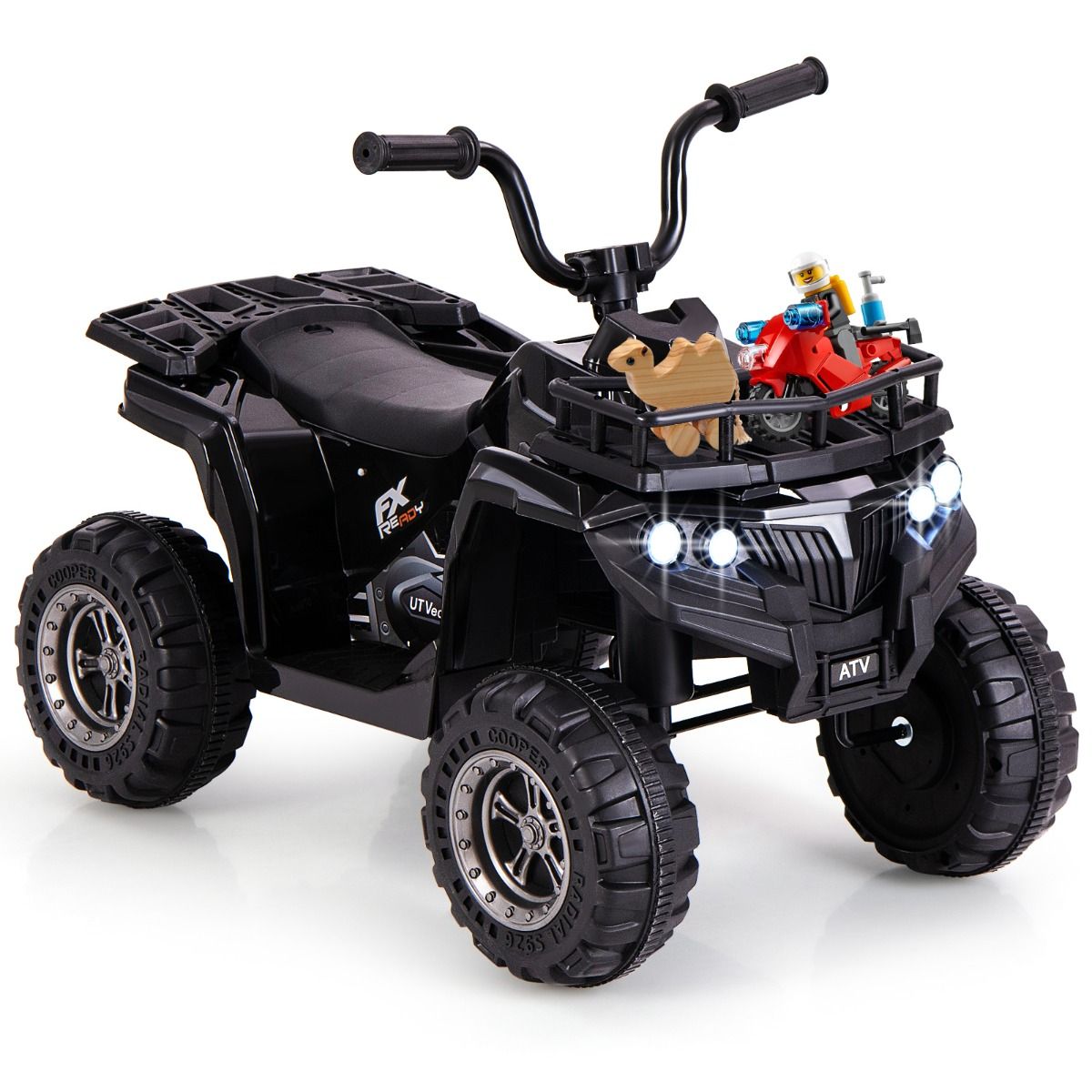 Coast Elektrisches Kinder-Quad – mit MP3-Player – Vorwärts- und Rückwärtsgang – schwarz