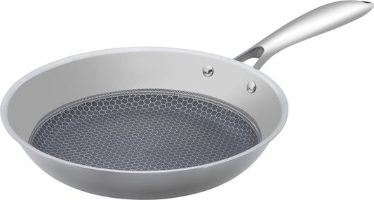 Resto Altair Bratpfanne - Ø26 cm - Dreischicht-Edelstahl - Wabenförmige Antihaftbeschichtung - Induktion - Backofenfest