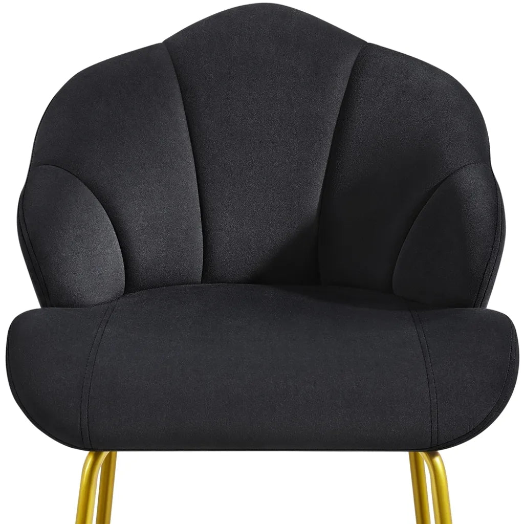 Yaheetech Esszimmerstuhl 56 x 57 x 78 cm – Muschelform – Samt – Schwarz