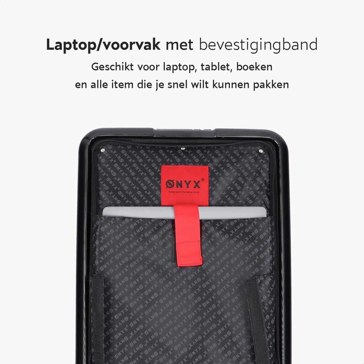 ONYX® - Handgepäck Koffer 35 L - Spinner-Räder - Leichter Trolley - Doppeltes TSA-Schloss - Praktische Vordertasche - 55 cm - Schwarz
