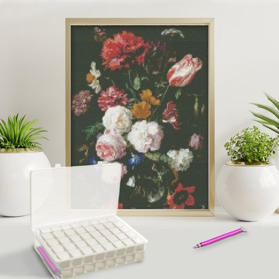 RubyeÂ® Aufbewahrungsbox für Diamantmalerei - Sortierbox - Diamantmalerei für Erwachsene - Stifte - Pinzette - Aufbewahrungsbox 84 Boxen