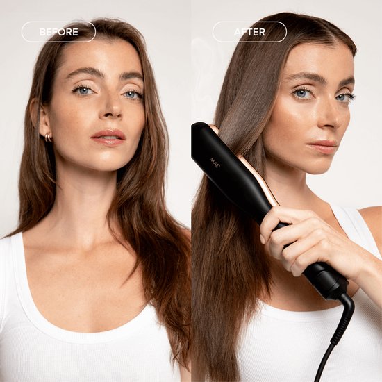 MAE® Steam Straight – Glätteisen mit Dampf – Professionelles Dampfglätteisen – schwarz