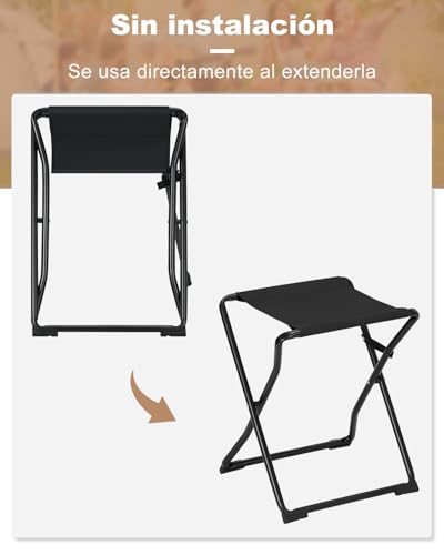 eSituro Camping Tisch 2-in-1 mit abnehmbarer Platte - Schwarz - 40,5 x 40,5 x 50 cm