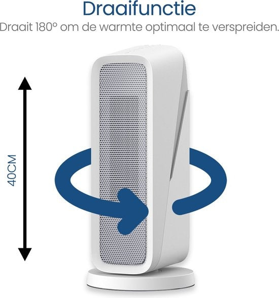 Gologi Heizlüfter mit Thermostat - Elektroherd - Heizung - Heizgerät - Funktioniert mit App und Touch Controls - 1500W