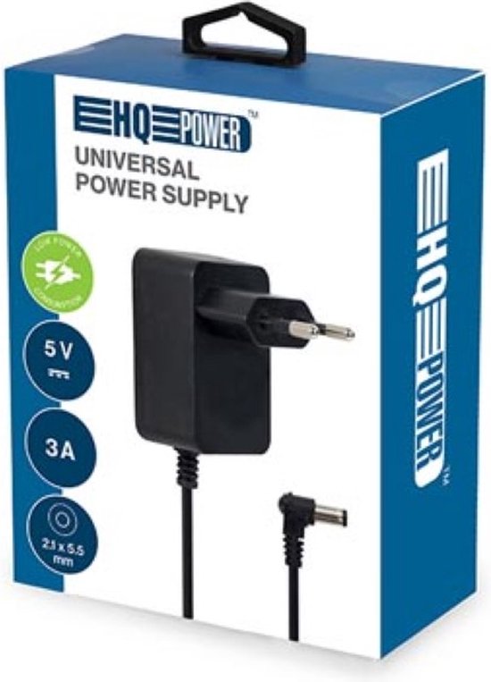 HQ-Power Universal-Netzteil, 12 VDC, 0,5 A, 6 W, 5,5 x 2,1 mm DC-Stecker, schwarz