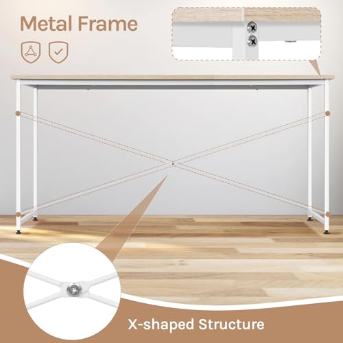 Woltu Computertisch Compact 120 x 60 cm Eiche hell