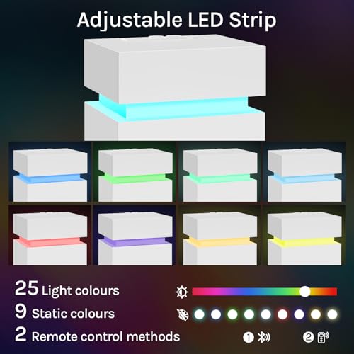 Woltu Nachttisch mit Steckdose und LED-Beleuchtung - Weiß - 40 x 35 x 55 cm - 2 Schubladen und 1 Ablagefach - Modern und multifunktional