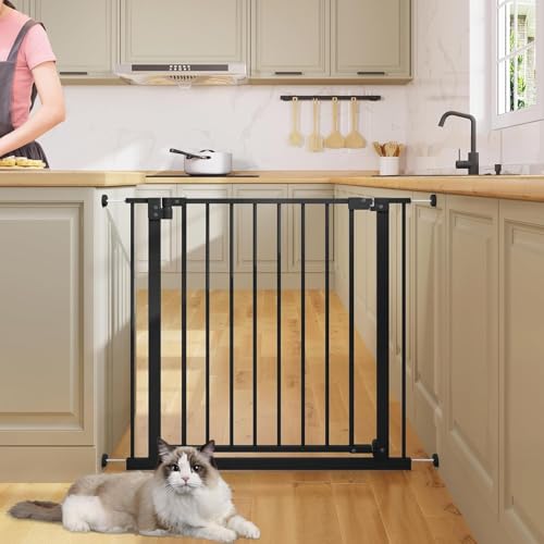 Woltu Sicherheitstor für Treppen und Türen - Schwarz - 75-97 cm