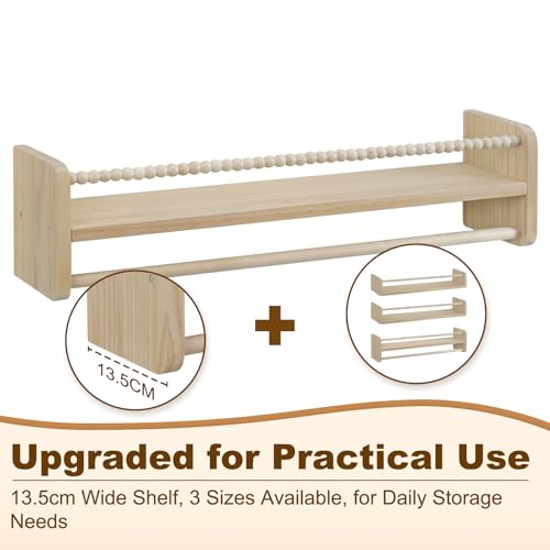 Woltu Montessori Wandregale für Kinderzimmer 60 cm Naturholz 3er Set