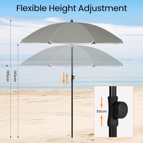 Woltu Parasol Balkonsonnenschirm - UV-beständig und wasserdicht - Höhe und Winkel einstellbar - Rund
