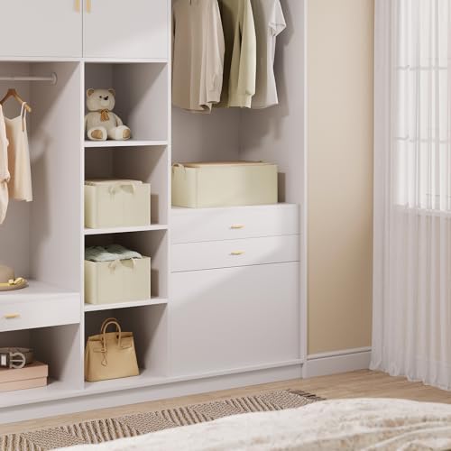 Woltu Faltbare Aufbewahrungsboxen 3er-Set - Creme - 47 x 28 x 20 cm