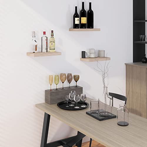 Eugad Wandregal 0079QJ - Robustes schwebendes Wandregal - Sonoma Eiche - 25 cm