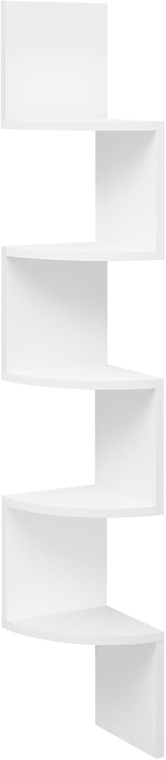 Woltu RG9313ws2 - Zickzack-Wandregal 5 Etagen - Weiß - 19,5 x 19,5 x 123 cm