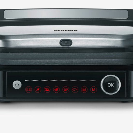 Severin KG2395 Kontaktgrill SEVINI Pro – 7 automatische Programme – Antihaftbeschichtung – bis zu 230 °C