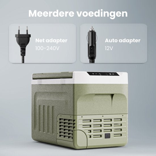 Auronic Electric Cool Box - Kompressor - 30L - 12V und 240 Volt - Campingkühlschrank - Frigobox Auto - Grün