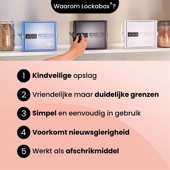 Lockabox Mini™ Aufbewahrungsbox mit Zahlenschloss - Abschließbarer Medizinschrank - Polycarbonat-Tresor - kühlschrank- und gefrierschrankgeeignet - 3 Liter - 22,3 x 15,4 x 12 cm