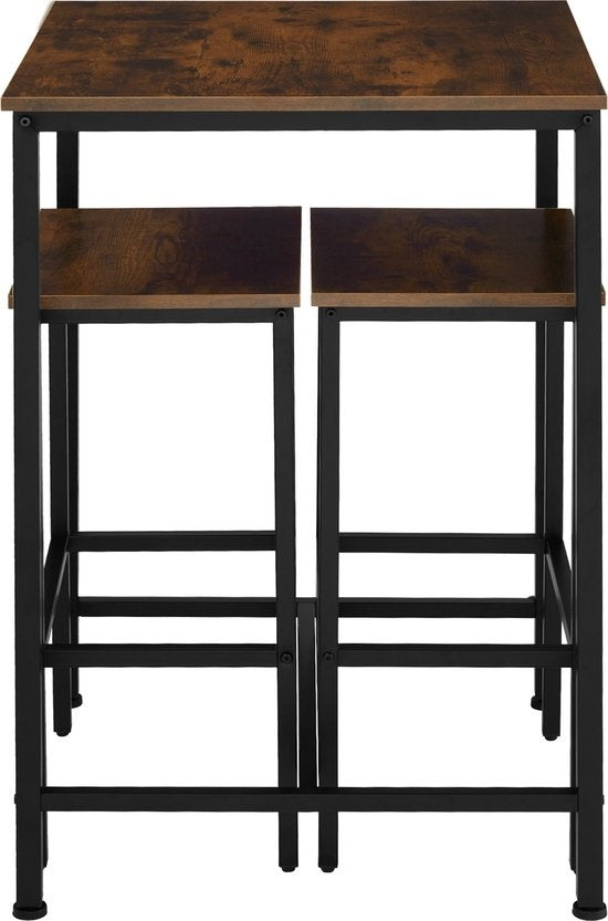 tectake - Stehtisch-Set Inverness industrial dunkelbraun - 404362