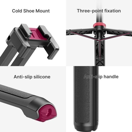 Ulanzi MT-44 Selfie-Stick-Stativ für Smartphone und Kamera – 146 cm – Schwarz