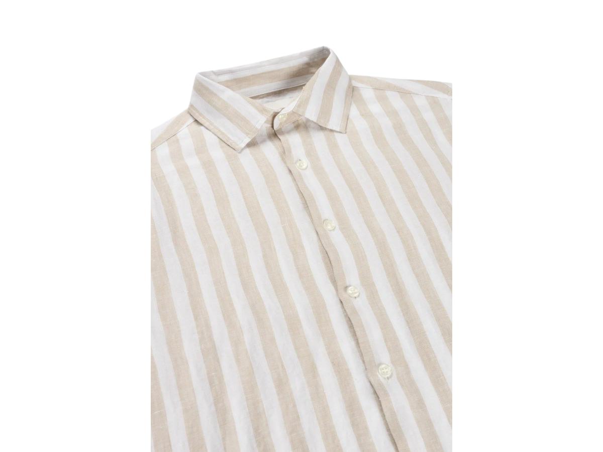 Van Harper Leinenhemd – Regular Fit – Größe XL – Leaf Green Stripe