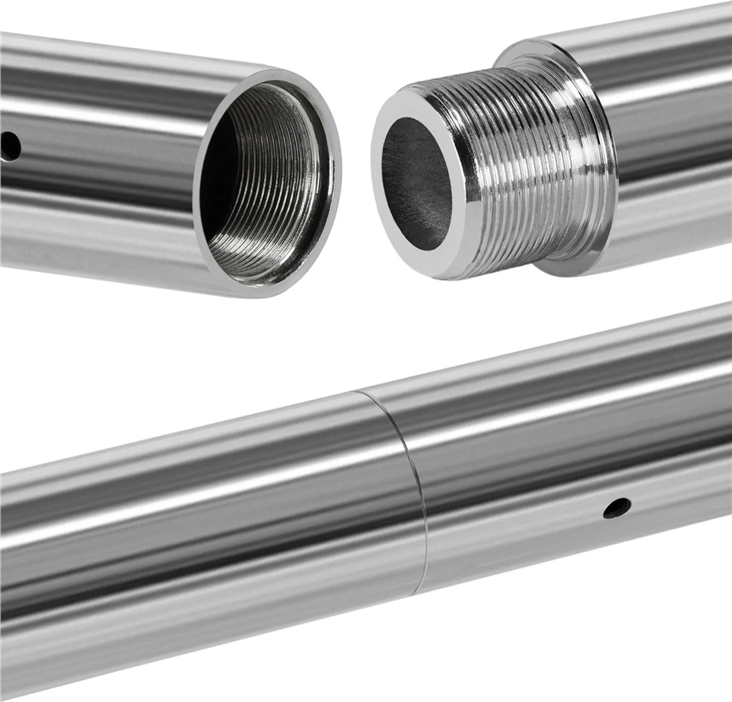 Yaheetech Dance Pole Verstellbar - Mit statischem und drehbarem Ständer und Silikon-Gummischutz und 2 Verlängerungsstangen - Für Heimgebrauch und Fitness - Silber verchromtes Metall - 25 x 25 x 216,5-275 cm