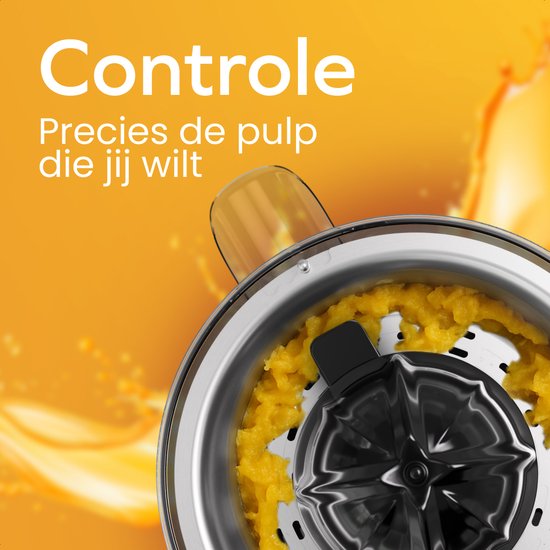 KitchenBrothers Zitruspresse - Kompakt - mit Ausgießer und Presshebel - 0,35 l - Schwarz