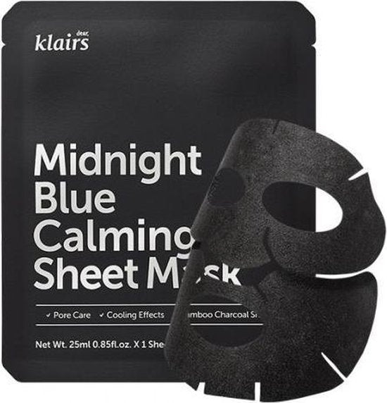 Klairs Midnight Blue Beruhigende Gesichtsmaske, 1 Stück, 25 ml