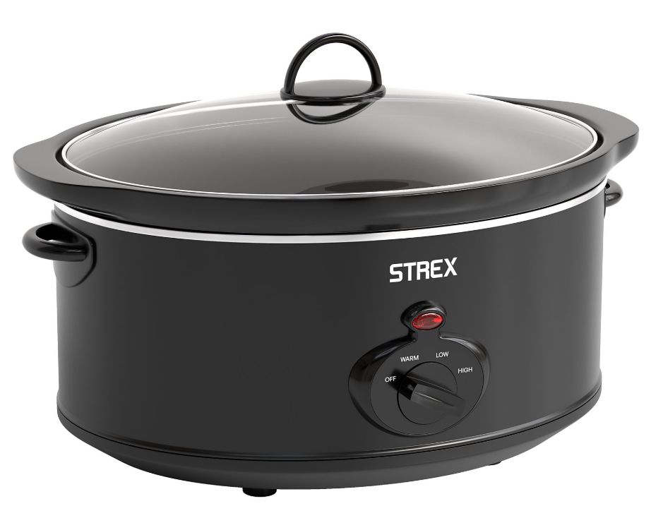 STREX SP307 Slowcooker 3,5 L - Herausnehmbare keramische Innenpfanne - 200 W - Schwarz - 26 x 22 cm