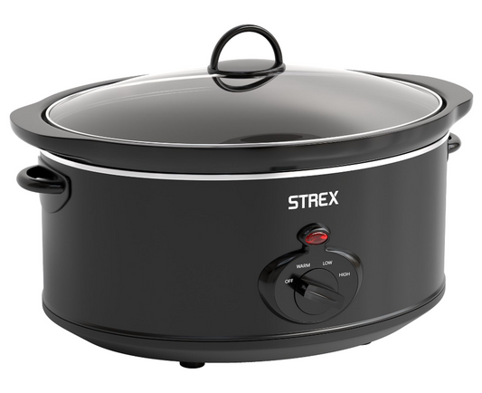 STREX SP307 Slowcooker 3,5 L - Herausnehmbare keramische Innenpfanne - 200 W - Schwarz - 26 x 22 cm