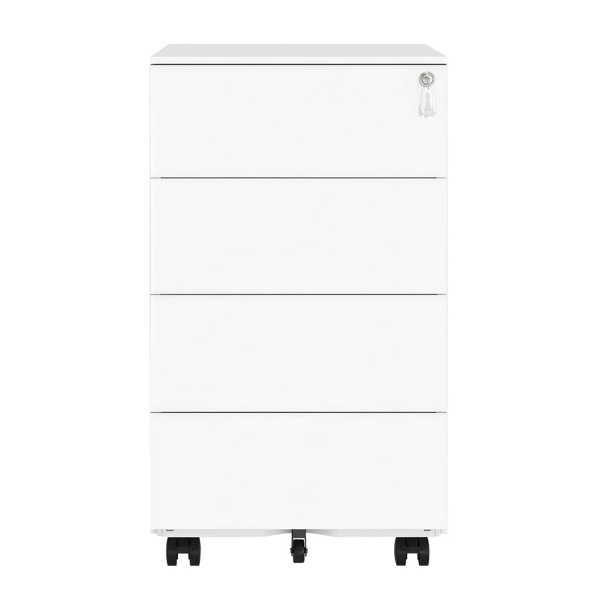 JOYFURNOS Mobiler Aktenschrank, wolkenweiß, 4 Schubladen, abschließbar, 39 x 45 x 69,3 cm