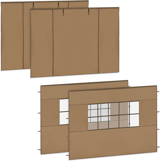 VONROC - Seitenwandset - Für Premium Partyzelt PT501XX - Wasserdicht - 50+ UV Schutz - Beige
