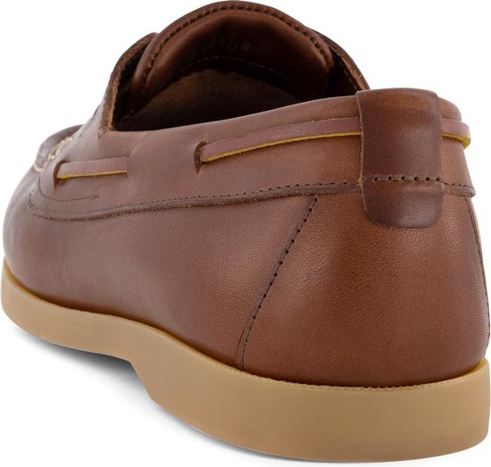 Travelin' Exmouth Men - Schnürbare Ledermokassins - Größe 42 - Stiefelschuh - Braunes Leder