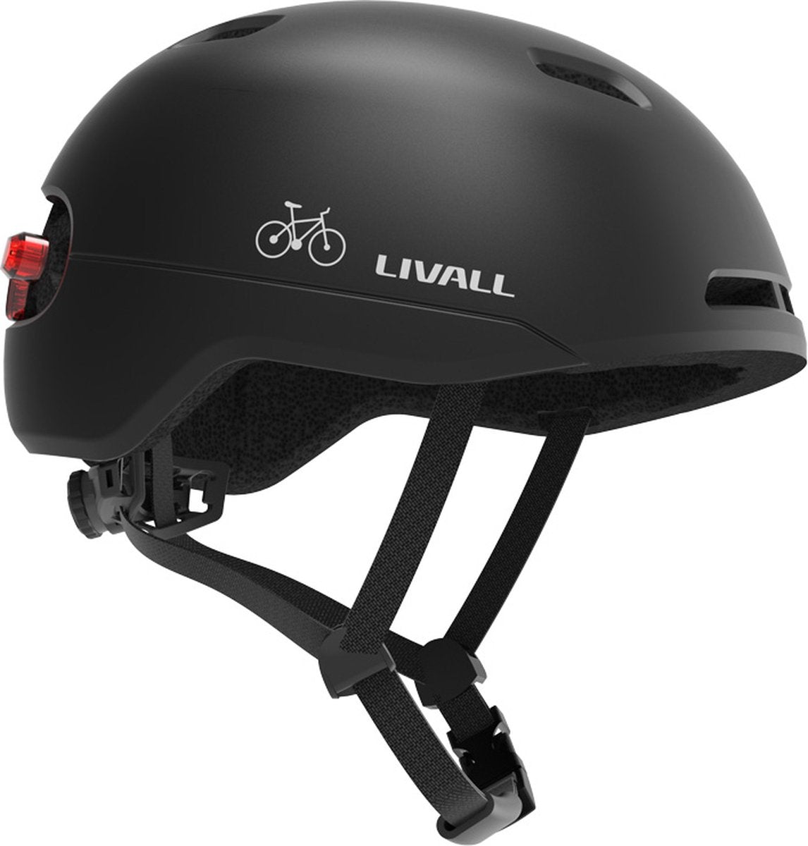 Livall Fahrradhelm - Mit SOS Funktion - Bremslicht - 57-61 cm - Schwarz