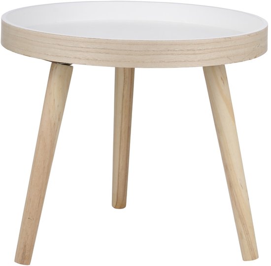 Arti Casa Runder Beistelltisch Ø 40 x 36 cm – Moderner runder Couchtisch – Beistelltisch oder Nachttisch – Kompakter Tisch für Wohnzimmer oder Schlafzimmer – Holz