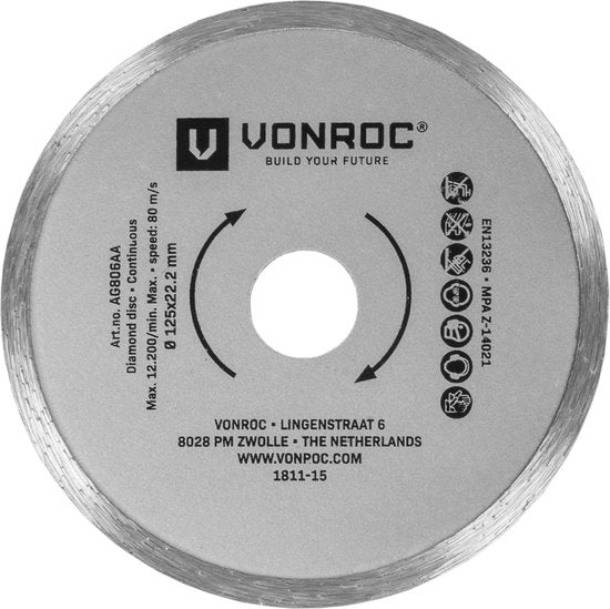 VONROC Diamantscheiben-Satz - Ø125MM - universal - 3 Stück - Segment, Turbo & Full Edge
