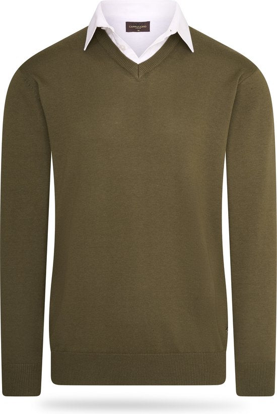Cappuccino Italia - Herren Pullover Mock Pullover - Grün - Größe XL