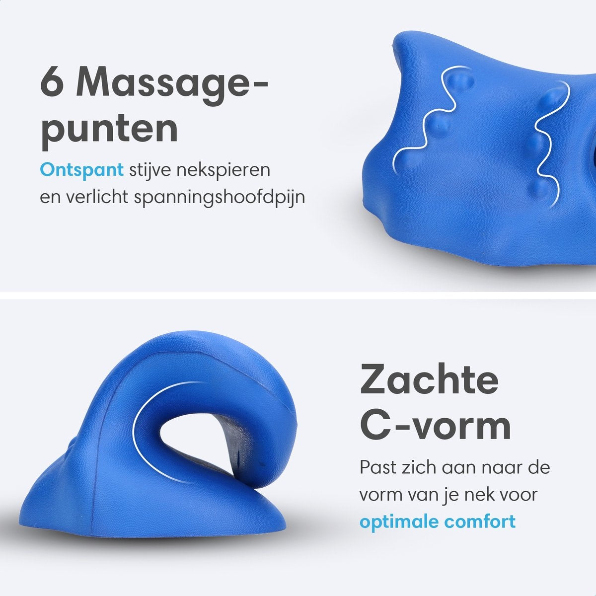 Lifeproducts Nackenstütze - Massagekissen - Nackenmassagegerät - Shiatsu-Massagekissen - Kissen für Nackenschmerzen - Nackenstütze - Blau