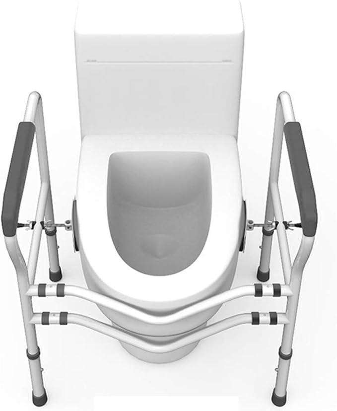 BODHIS Toilettenständer - Verstellbar & Anti-Rutsch - max 113 kg - 55,5 x 50,5 x 80,5 cm - Weiß