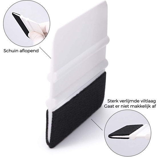 HomewellÂ¬Ã† Rakel mit Filz und Folienmesser - Gummirakel (Werkzeugset für Fensterfolien, Autofolien, Klebefolien, Küchenverpackungen) 10x7,5cm