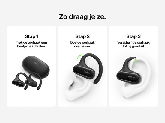 Belkin SoundForm ClearFit - Kabellose offene Sport-Ohrhörer - Schwarz