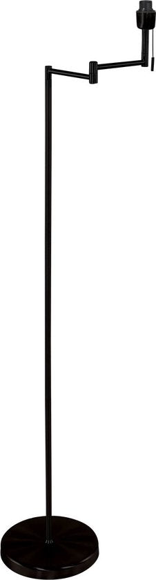 Stehlampe Bella 3407ZW – Schwarz mit schwenkbarem Arm, ausklappbar und Zugschalter – Mexlite – Zeitloses Design aus Kunststoff, Metall und Elektronik, Höhe 135 cm, Reichweite 45 cm