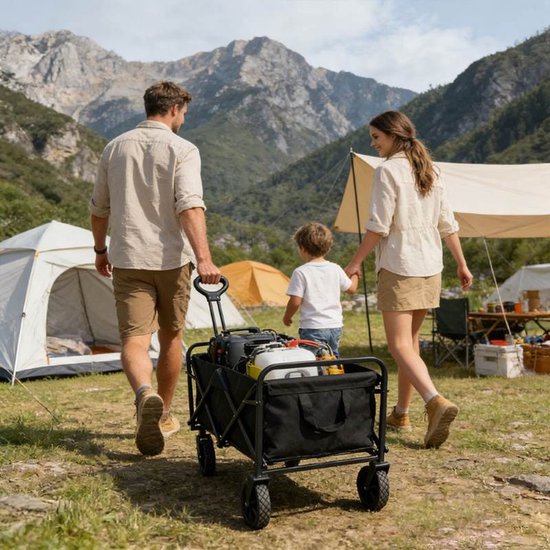 Ceruzo Bolderkar 60 l – zusammenklappbar – Transportwagen – Camping, Strand – max. 20 kg