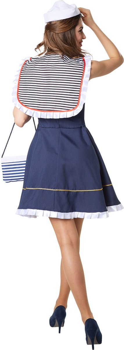 Dressforfun - Damenkostüm Schlossherrin - Langes Kleid aus Satin & Samt mit Goldstickerei und Kopfschmuck - Größe M