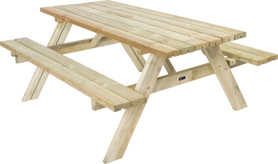 AXI Julie Picknicktisch aus Holz, klassisch, 177 x 154 cm – Naturfarben