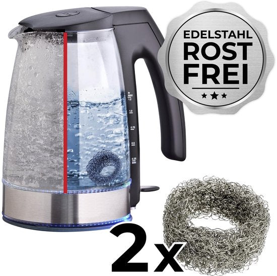 Kalkfilter Mod. Hexi Edelstahl-Kalkschutz Wasserkocher-Zubehör Entkalker Kalkfilter energiesparend ohne Chemikalien 2er-Set 4 x 2 cm silber