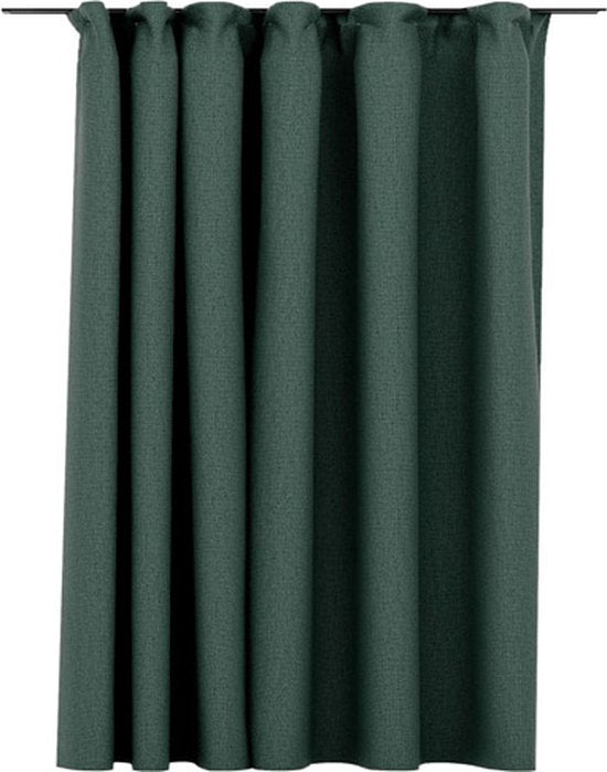 vidaXL – Vorhang – Leinenoptik – verdunkelnd – mit Haken – 290 x 245 cm – grün