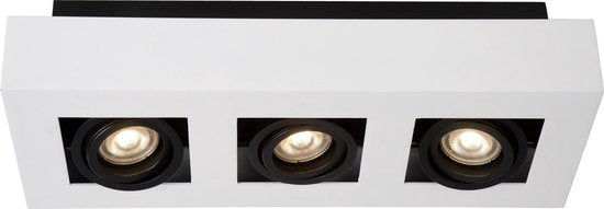 Lucide XIRAX – Deckenstrahler (Deckenleuchte) – LED „Dim to warm“ – GU10 – 3 × 5 W, 2200 K/3000 K – Weiß