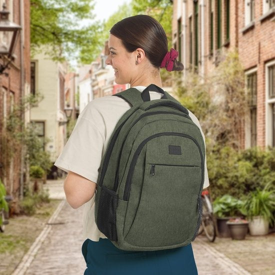 TRVLMORE Rucksack - 28L - 15.6 Zoll - Laptop-Rucksack - Schultasche - Unisex - Spritzwassergeschützt Grün