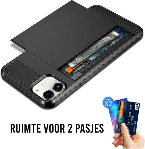 Telefon Fall geeignet für Iphone 14 Fall mit Kartenhalter und Displayschutzfolie Schutzglas